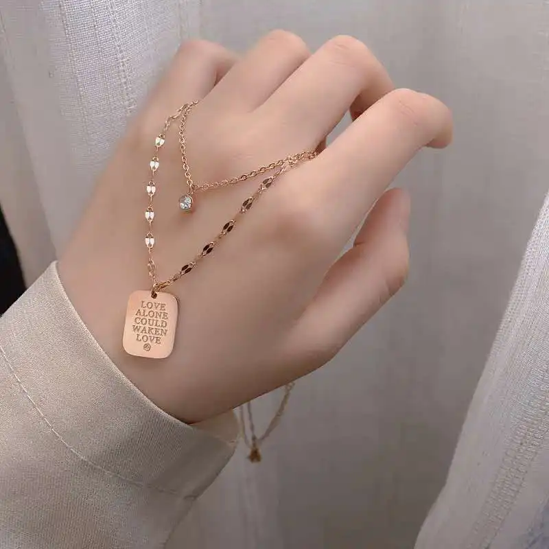 Многослойное ожерелье в стиле панк с плоским лезвием и цепочкой простое золотое