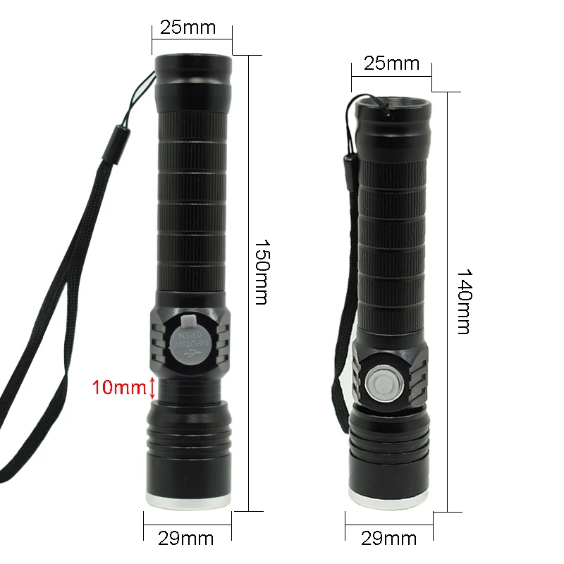 Портативный военный фонарик водонепроницаемый XM-L T6 большой диапазон