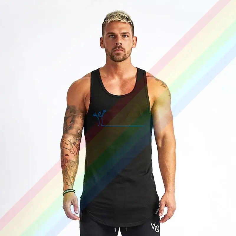2021 Fashion La Linea Happy Action Expressions Comfortable Bodybuilding Tank Tops For Men Summer Gym Clothing Customized Vest | Мужская