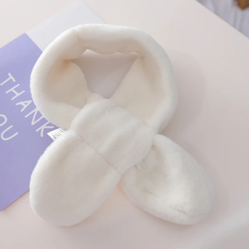 Детская одежда плотный теплый шарф сплошной цвет милый пушистый плюшевый шейный