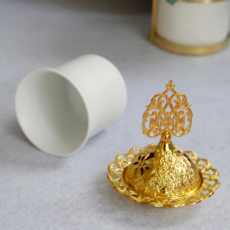 

Incense Burners White Frosted Gold Metal Combination Simple Modern Aromatherapy Burners A1