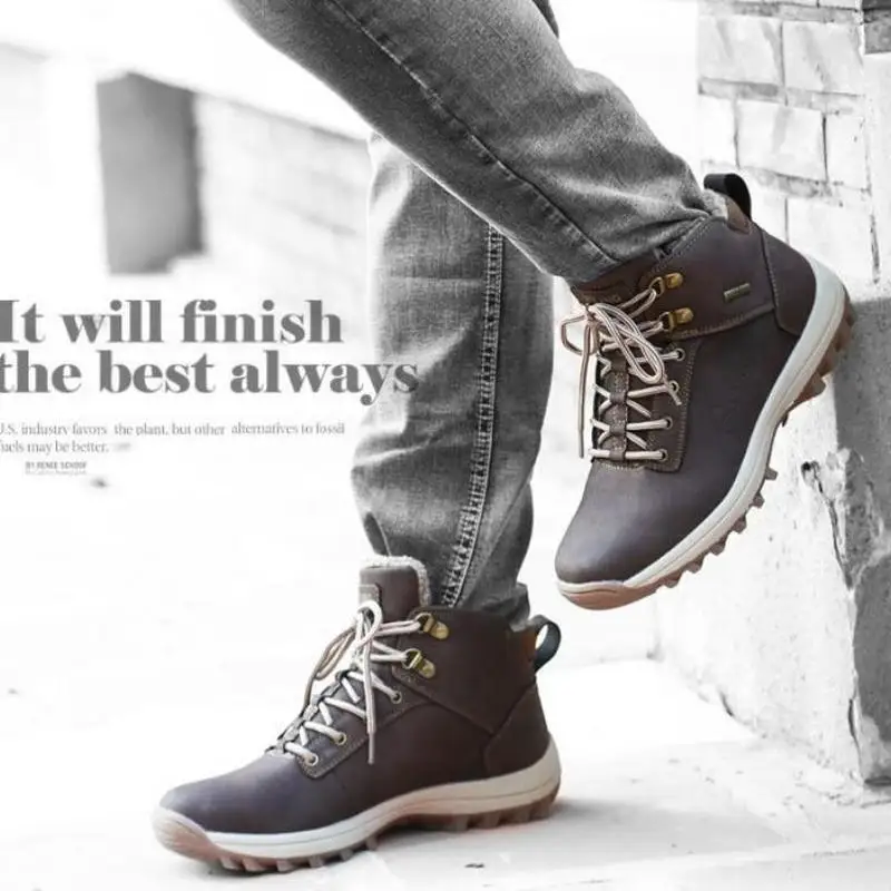 Мужские Ботильоны повседневная обувь на плоской подошве Мужская мужские теплые