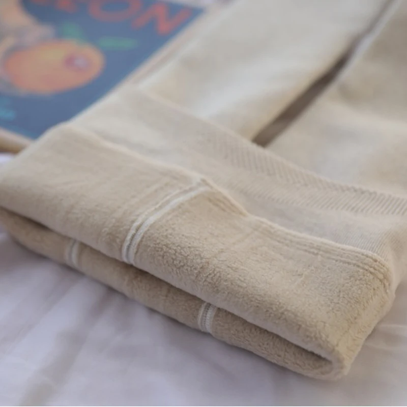 Зимние теплые плотные флисовые Колготки эластичные полосатые колготки из