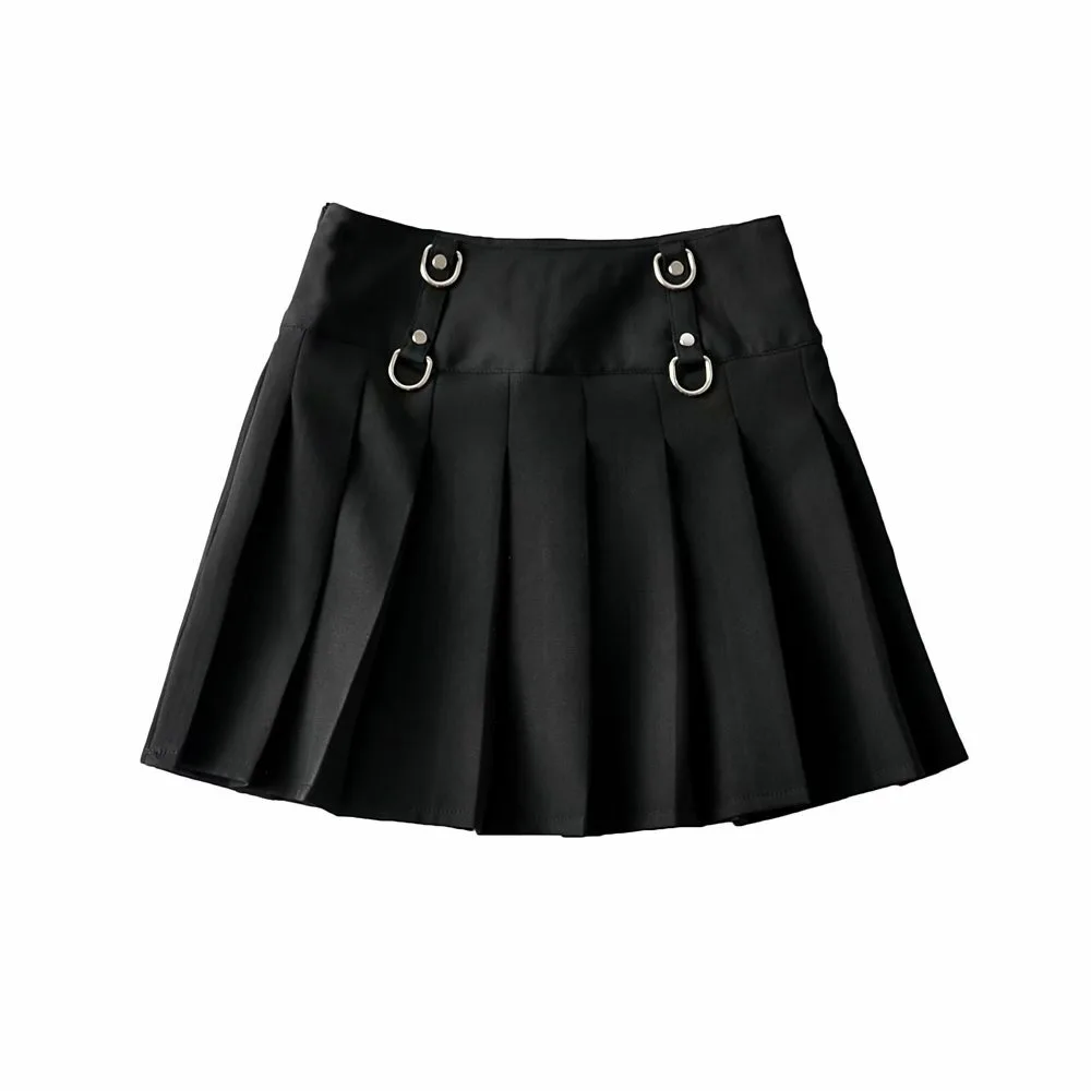 

Skirts Women 2021d Buckle Decoration 2021 Summer European and American Women's Clothing Ple Wholesale