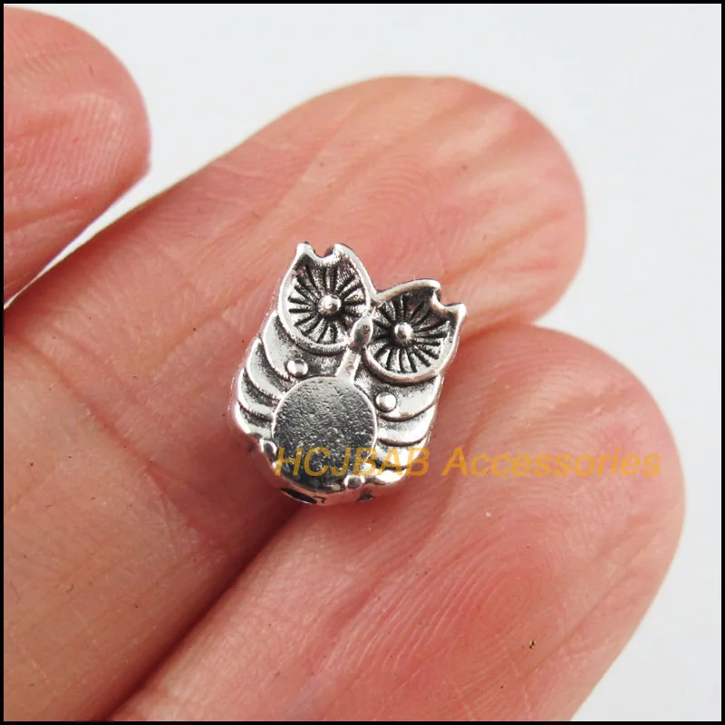 40 подвеска в форме Совы чары птиц Тибетский серебристый цвет разделитель виде