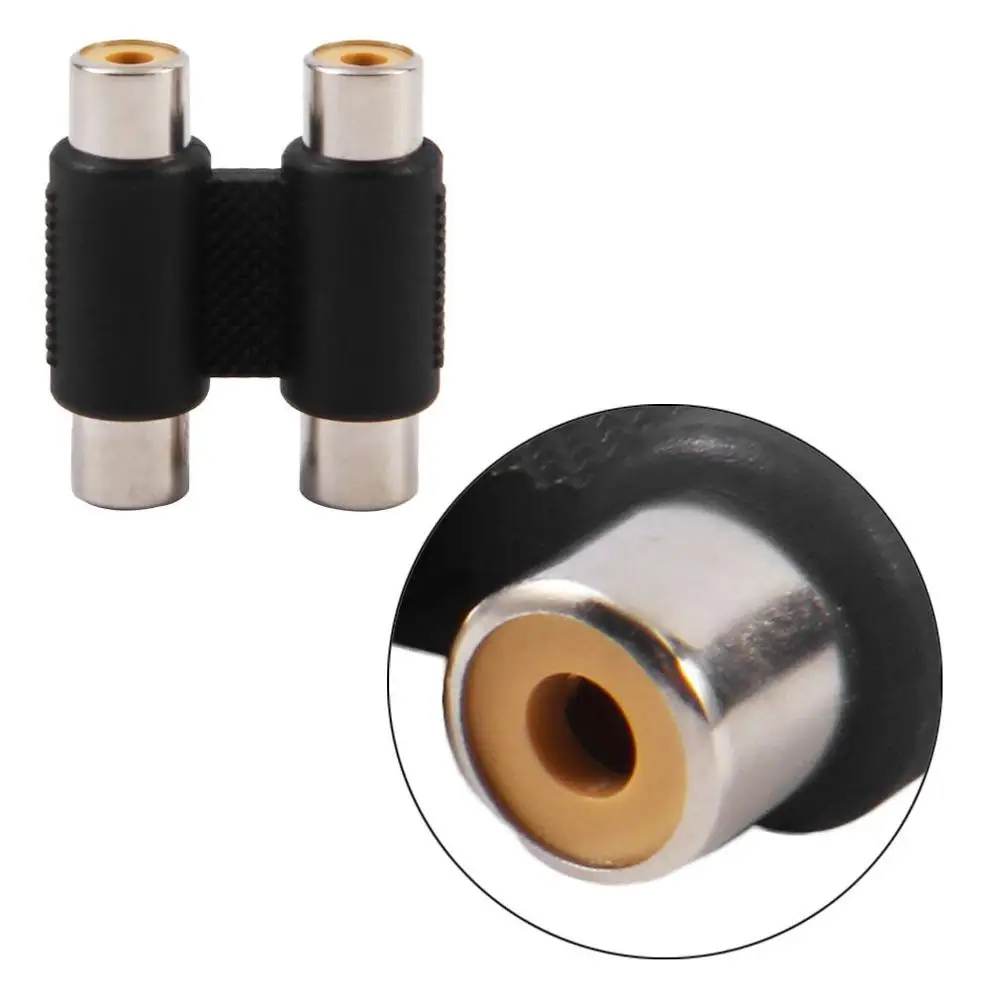 

Professional 2RCA Female to 2RCA Female Audio Connector Adapter AV Audio Video Plug Audio Connector Adapter