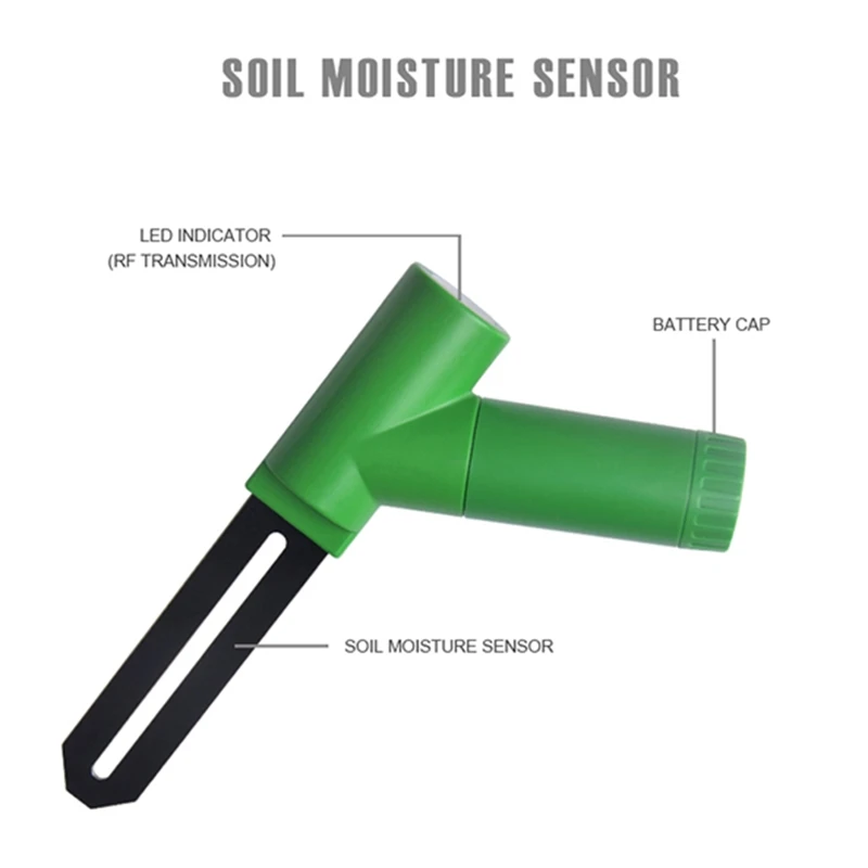 

OOTDTY Wireless Soil Moisture Tester Hygrometer Time with Display Greenhouse Garden Plant Moisture Monitor Sensor 433Mhz