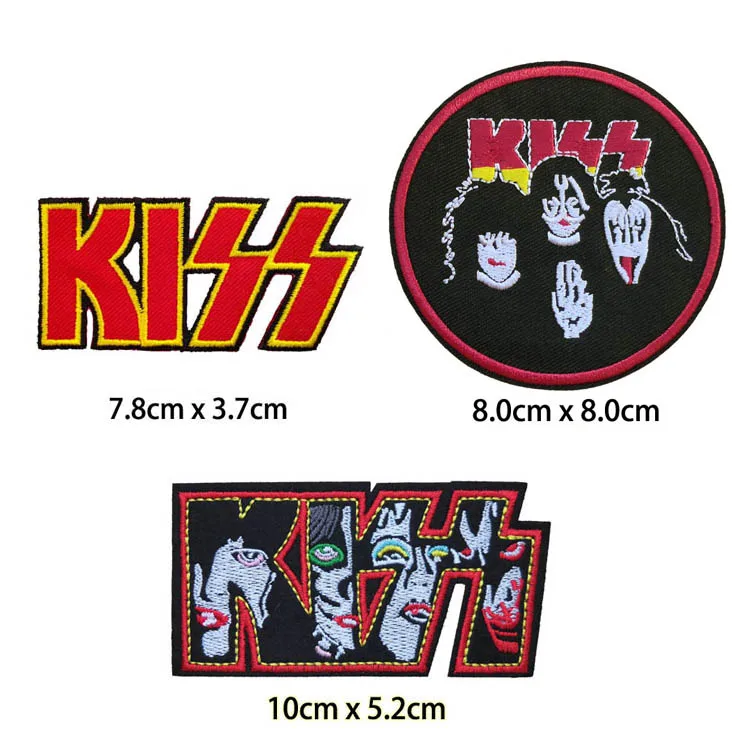 Рок группы &quotKISS&quot Логотип Знак Вышито железом на патч музыка в стиле панк
