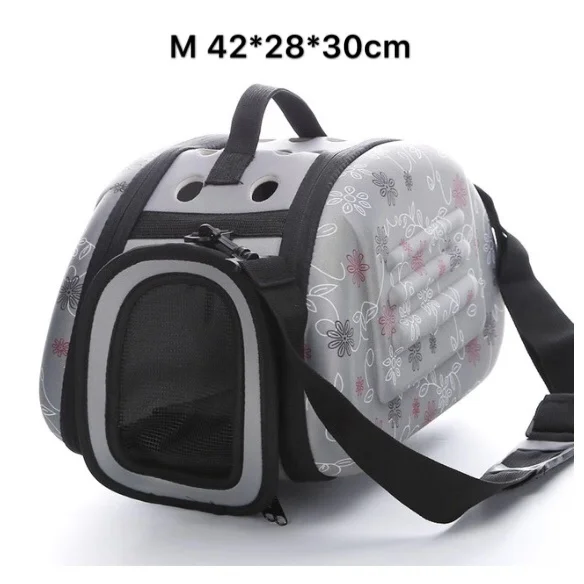 Gray M Модная сумка для домашних животных на открытом воздухе Портативный Pet дышащая сумка через плечо сумки из натуральной кожи пространство EVA кошка собака рюкзак, складная коляска для путешествий, сумка для кошек - Color: Gray M