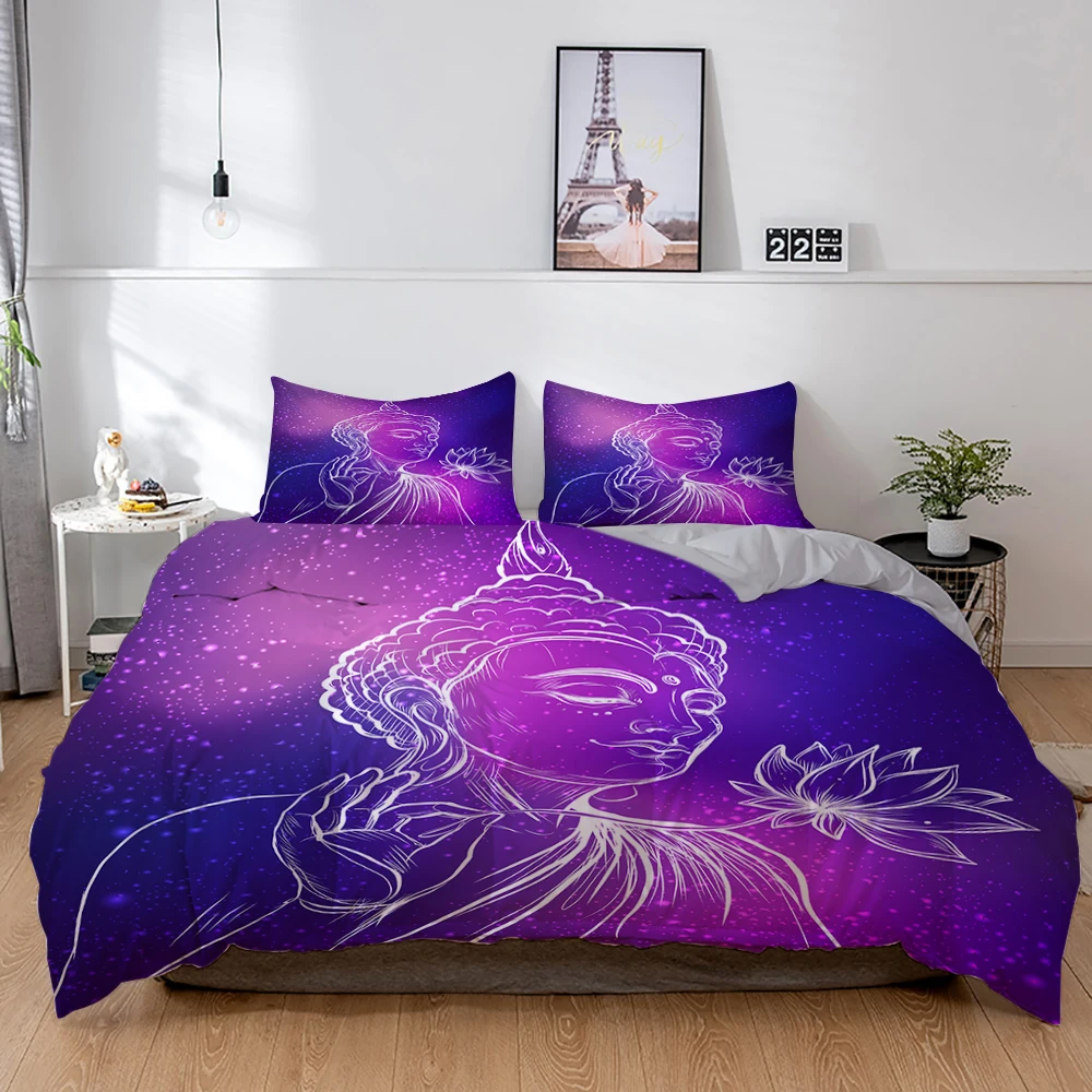 

ZEIMON Bohemian Buddha 3D Bedding Set Twin Queen King Size Boho Comforter/Quilt/Duvet Cover and Pillowcase Sets Soft Bedclothes