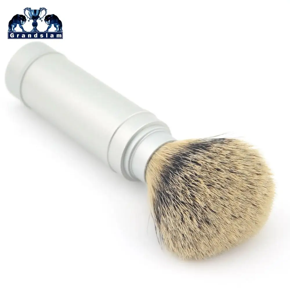 Men's Travel Silvertip Shaving Brush Customized Persional Beard Cleaning Aluminum Tube Handle Case Lightweight | Красота и