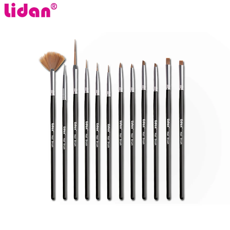 10 шт./компл. кисть для дизайна ногтей Лаки вентилятор плоская кристальная картина