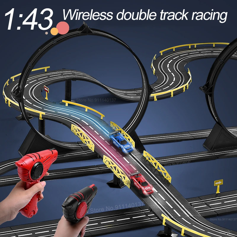 Speed Challenge Electric Powered Slot Car Racing Kids Toy Race Track Set Includes 2 Hand Controllers Featuring 1:43 Scale | Игрушки и