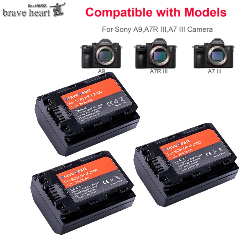 Новинка 2400mah NP-FZ100 NP FZ100 литий-ионная аккумуляторная батарея для камер sony NP-FZ100, BC-QZ1, sony a9, a7R III, a7 III, ILCE-9