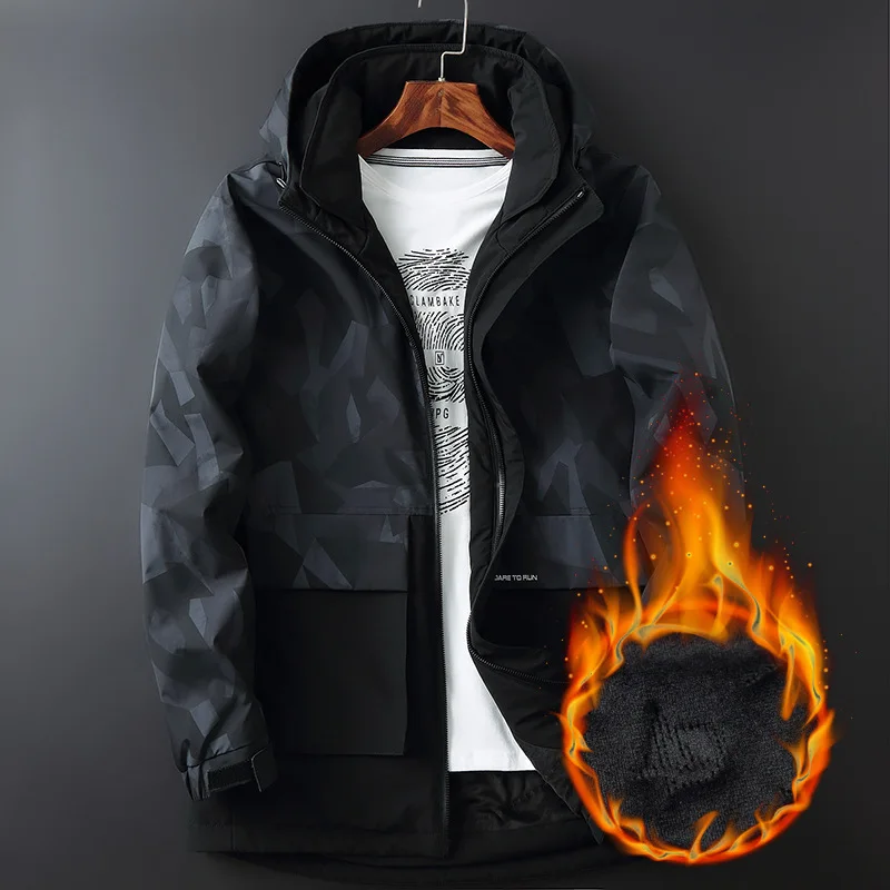 Новое поступление модная мужская с капюшоном стеганая камуфляжная куртка для