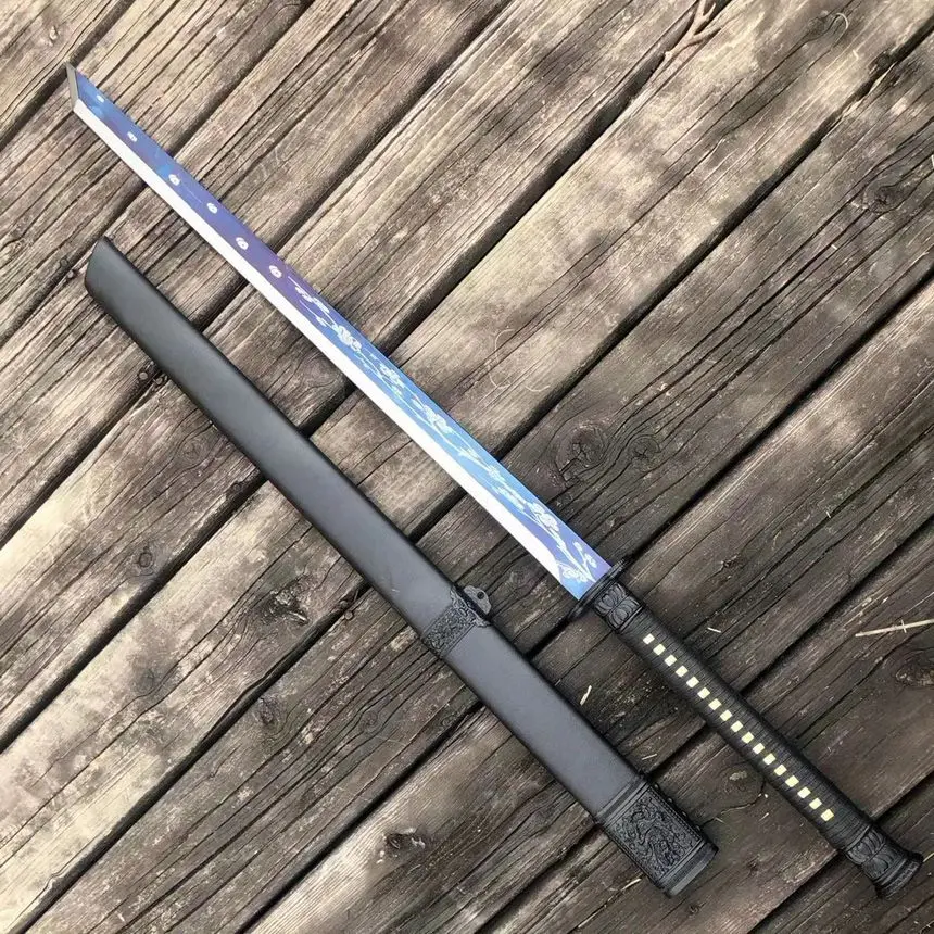 Ручная работа Tang Broadsword WUSHU Blade glaive temper пружинный стальной нож кромка сливы|Мечи| |
