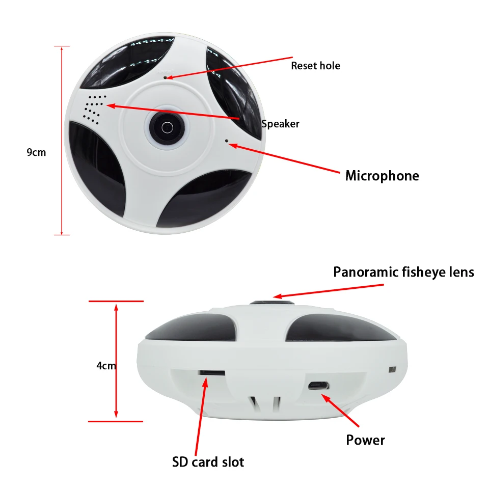 OUERTECH 1080P полный вид 360 градусов Очки виртуальной реальности VR WI FI панорамный 2MP