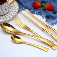 kubac hommi 20pcs shiny dinnerware set 1810 stainless steel mirror gold cutlery set black dinnerware service for 4 drop ship