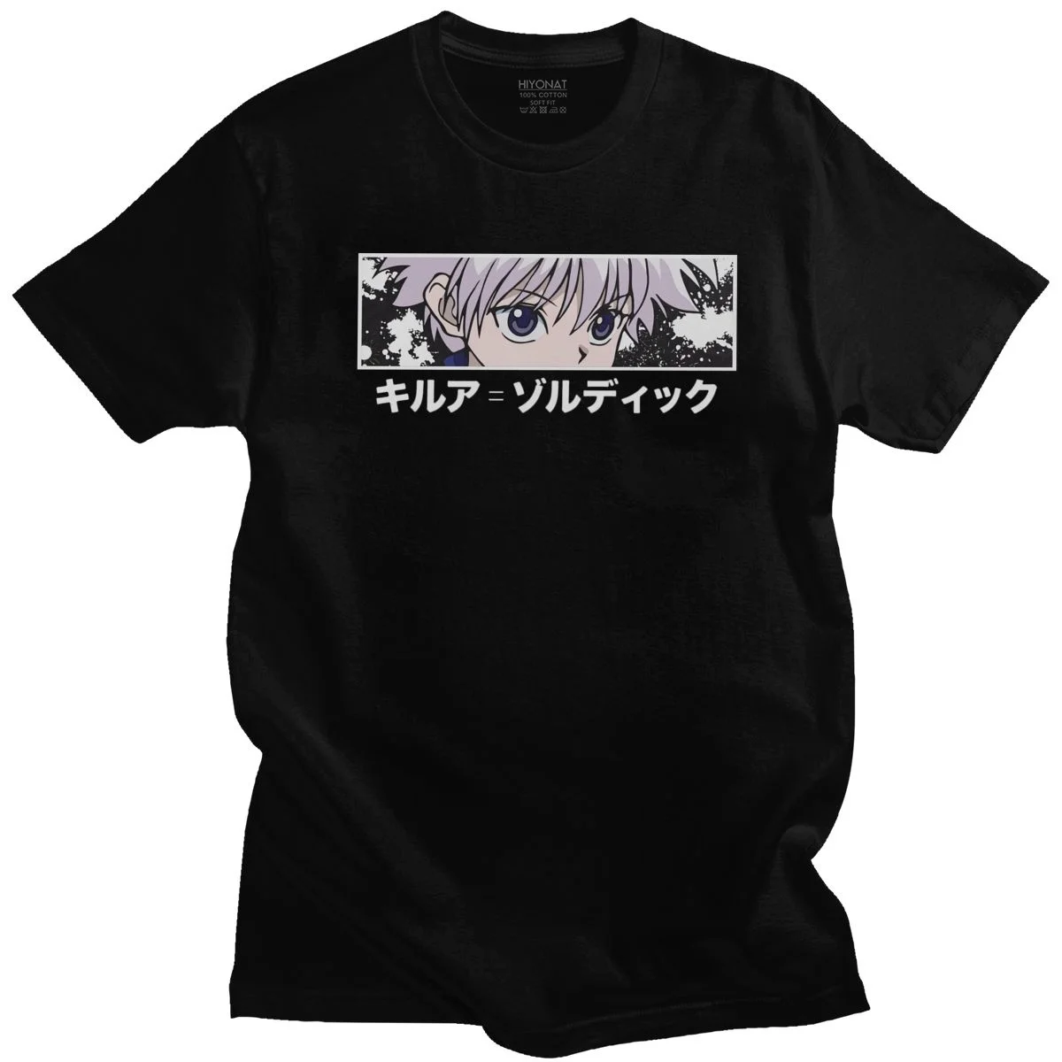

Funny Men Tshirt HXH Killua Zoldyck T Shirt Short Sleeves Pure Cotton Anime Manga Tee Round Neck Leisure Hunter x Hunter T-shirt