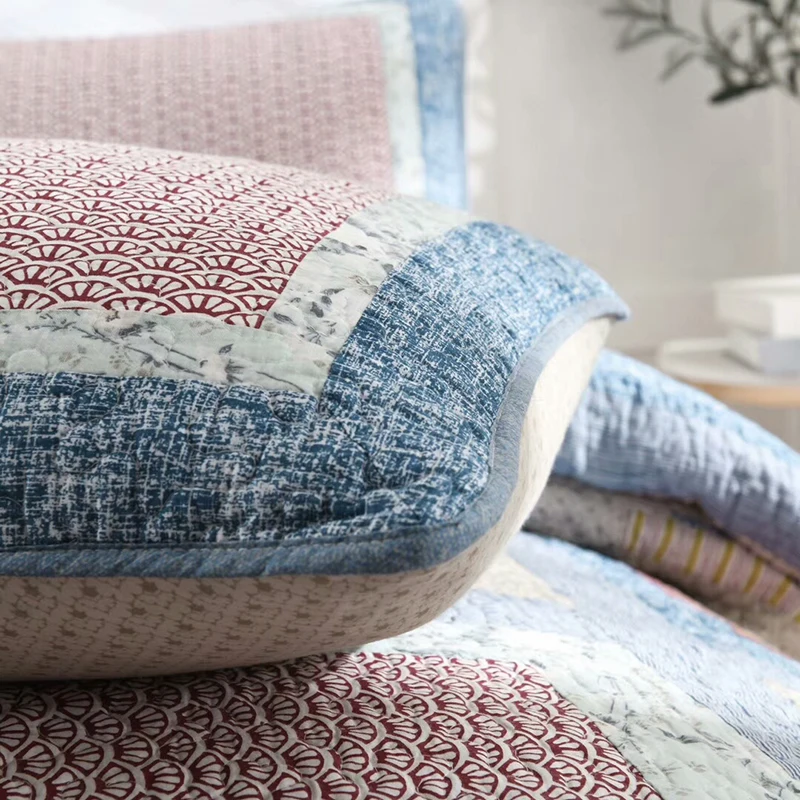 Economici CHAUSUB Qualità Copriletto Copriletto Trapunta Set 3pcs Cotone Trapunte E Piumoni Patchwork Copriletto Federa Re Queen Size Coperta Trapuntato Coperte