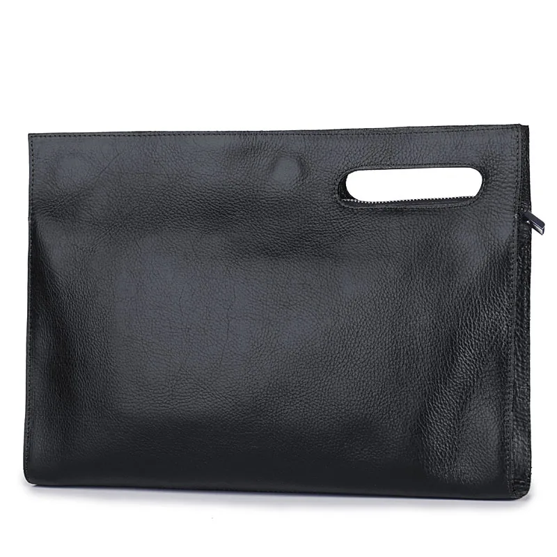 

Casual Men's Clutch Leather Wallet Tablet Computer Handbag Coin Purse Credit Card Holder Black Business Small Money Bag
