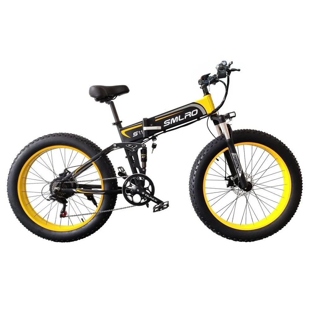 Verkauf 1000W Motor 13AH SAMSUNG Batterie 26 Zoll Fett Reifen Elektrische Bike Hydraulische Bremse Elektrische Fahrrad Freies Verschiffen
