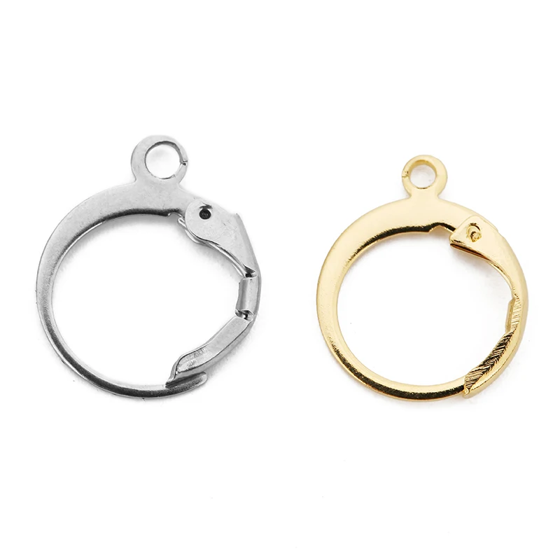 20 шт. золотистые Родиевые застежки для сережек из нержавеющей стали 12*14 5 мм