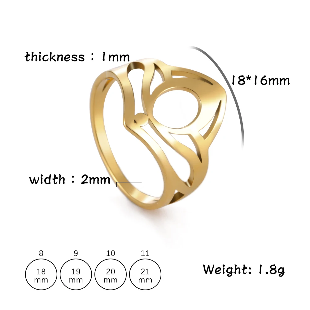 Женское кольцо в форме католической шляпы Skyrim из нержавеющей стали золотого