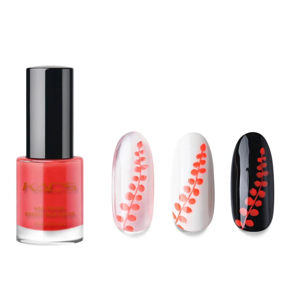 Флуоресцентный зеленый оранжевый два в одном лак для стемпинга ногтей KADS шаблон