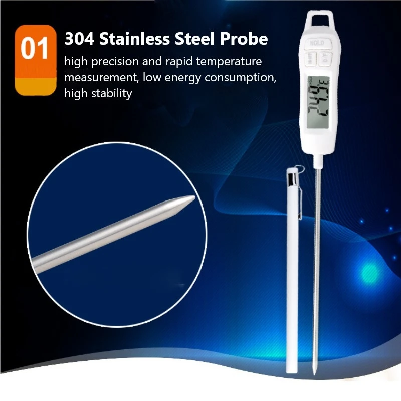 

TP400 Electronic Food Thermometer with Pen Holder Digital Barbecue Dining Household Baking Thermometer