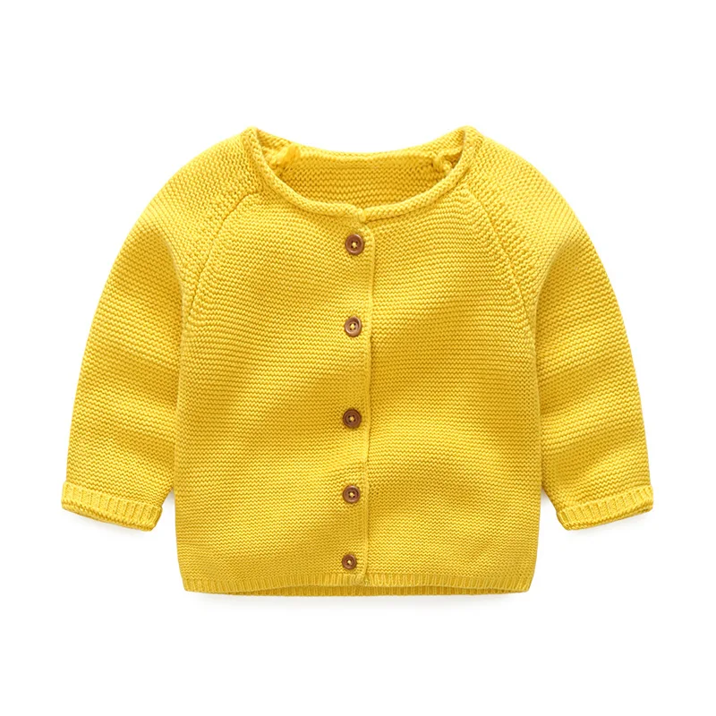 

Knitted Sweaters Baby Toddler Girls and Boys Fall Winter Clothes 2020 Kids Cute Solid Color Long-sleeved Cardigan Outfits