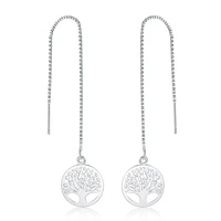 free shipping silver beautiful simple and exquisite round tree drop earrings party earrings 2021 trend classic jewelry