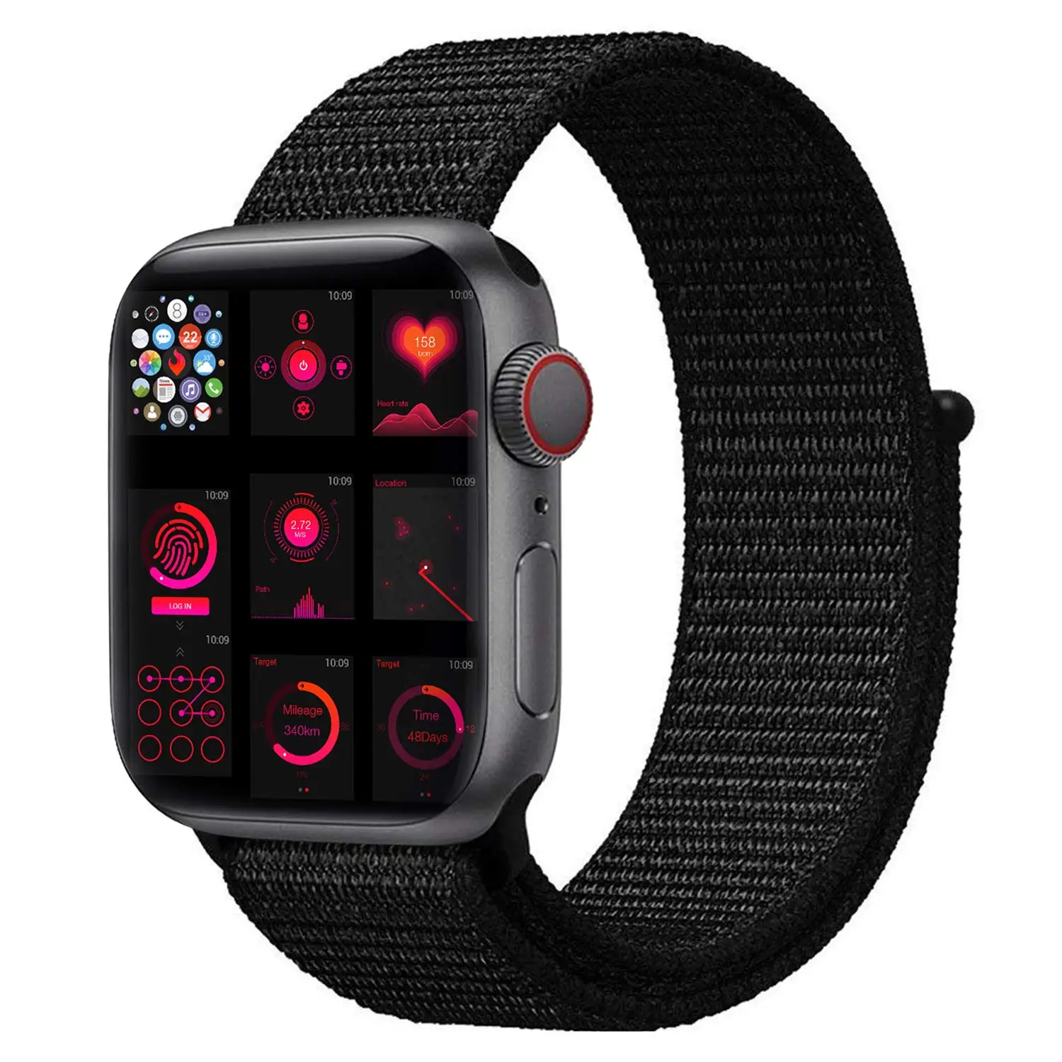 Ремешок для наручных часов Apple Watch Series 5 4 40 мм 44 браслет нейлоновый Браслет спортивный бесшовный ремешок для iwatch серии 3/2/1 38 мм 42 мм аксессуары - Цвет ремешка: black