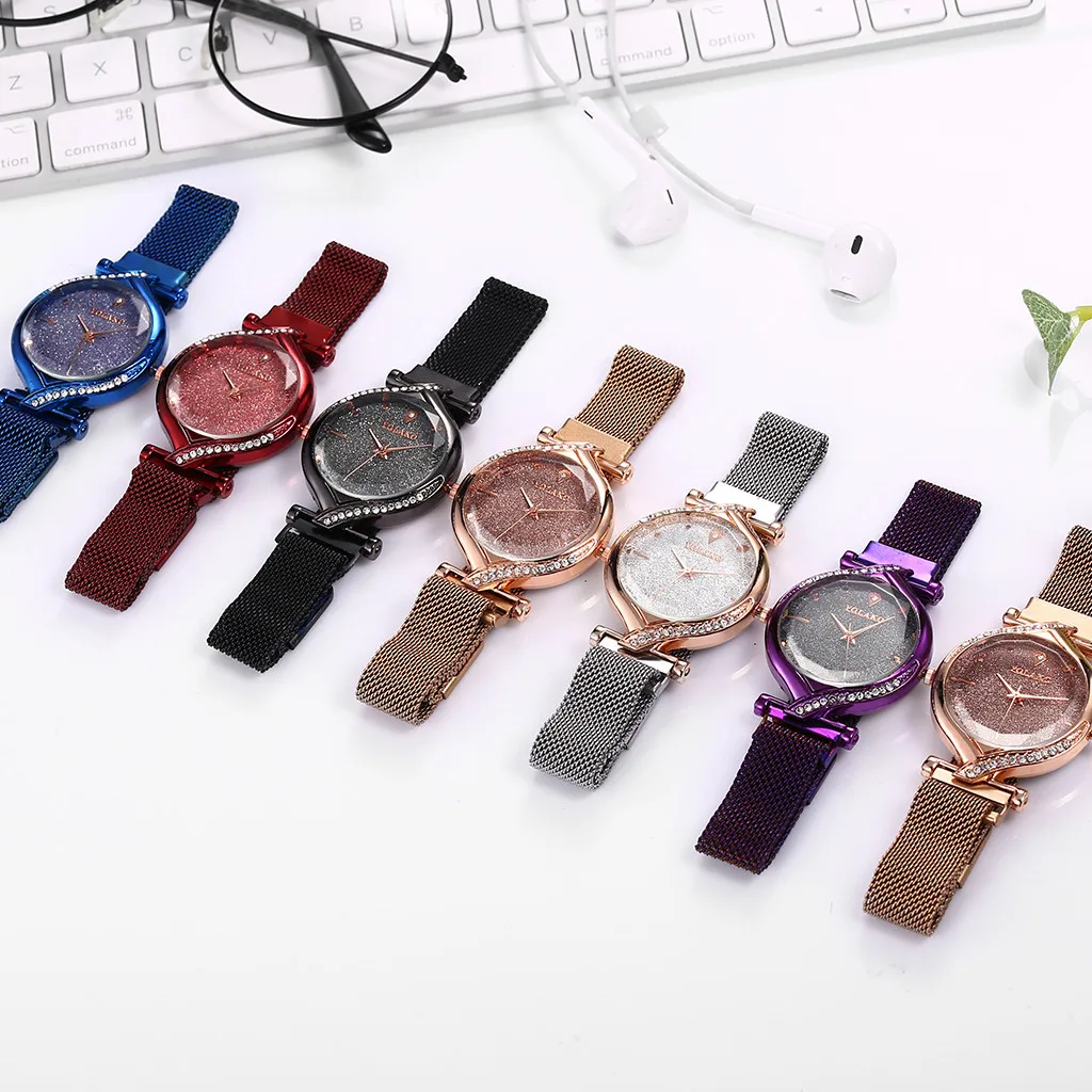 

2021japan Quartz Movement High Quality Women Irregular Stainless Steel Mesh Rose Gold Ladies Watches Clock Gift Dropshipping