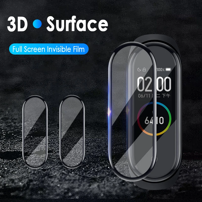 3d-защита для экрана Xiaomi Mi Band 5 защитное стекло с закругленными краями устойчивое к