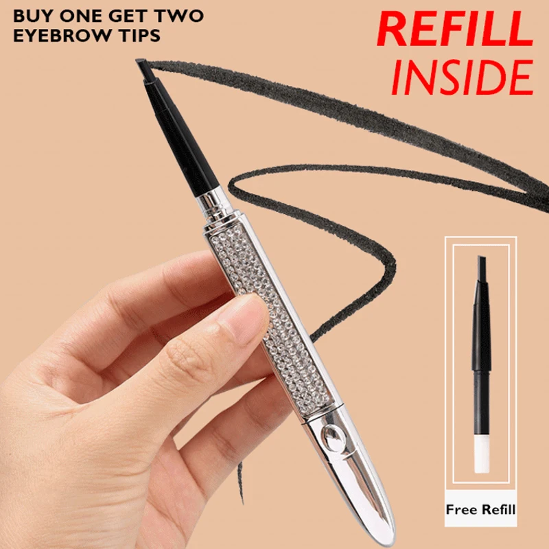 Водостойкий карандаш для бровей с двойной головкой бриллиантовая серебряная