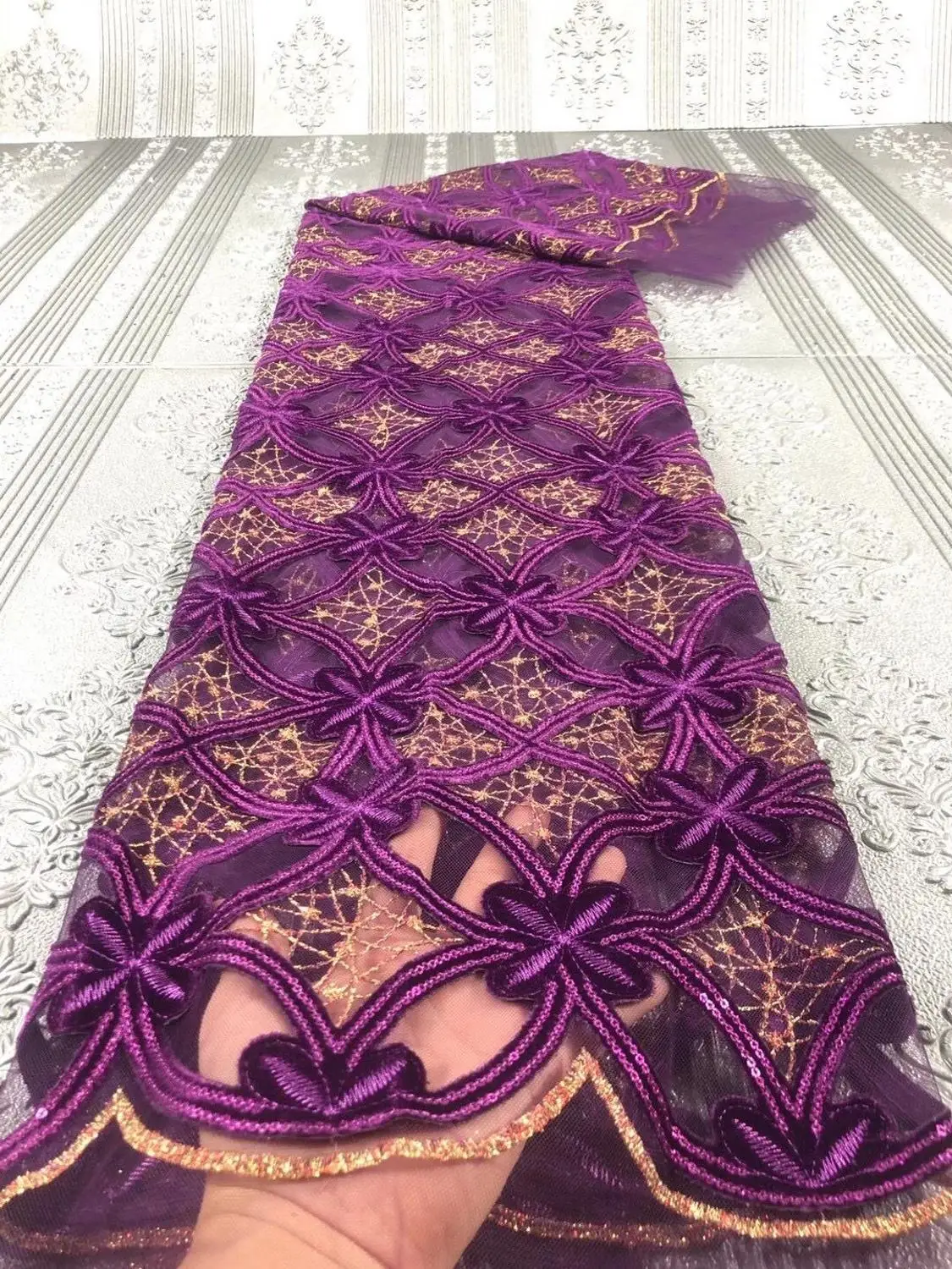 

african velvet Lace Fabric 2020 Latest french tulle Lace Fabric High Quality Nigerian mesh velvet lace fabric for bridal
