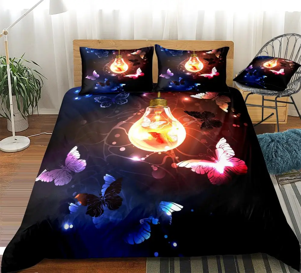 Набор пододеяльников с бабочками светильник лампа комплект постельного белья