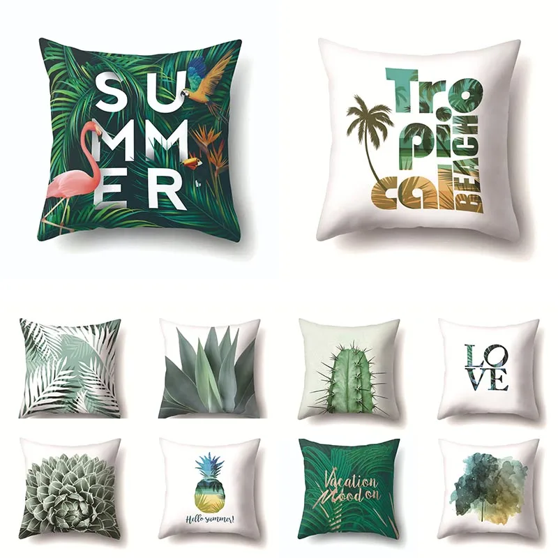 

Creative Plant Printed cushion cover 45*45 sofa cushions office Pillow cases Polyester home decor pillow covers kd-0129