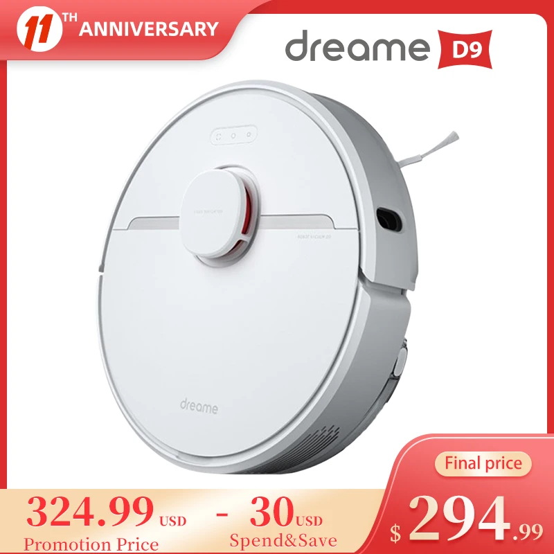 

Dreame D9 Robot Vacuum Cleaner For Home 3000Pa Strong Suction Sweeping Washing Mopping APP Control Smart Planned Global Version