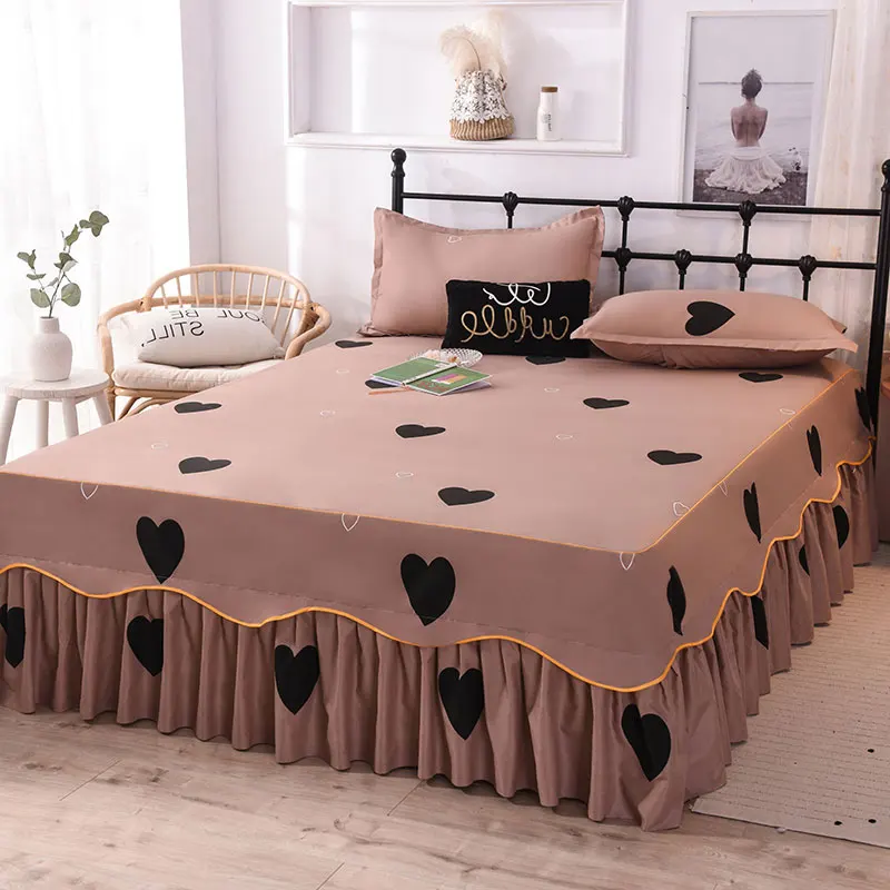 

1pc Bed Skirt ( Without Pillowcase ) 180x200 Bedspread On The Bed 100% Polyester Bed Cover King Queen Size Skirts For Beds