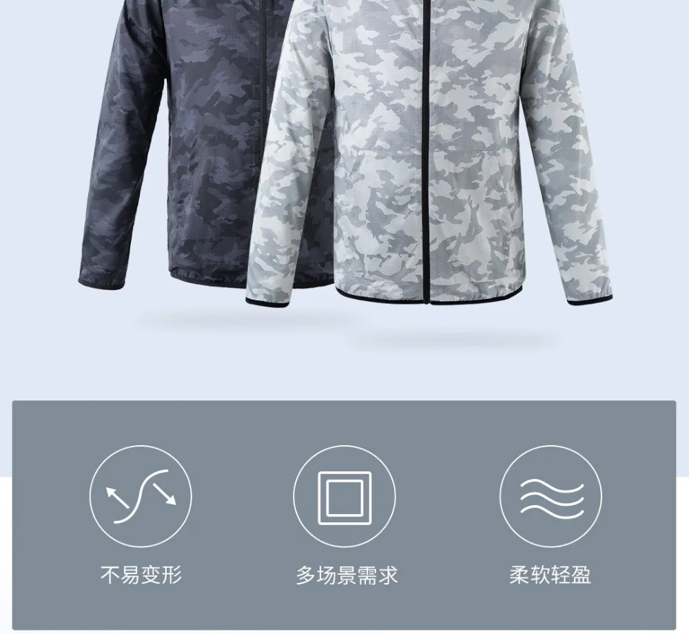 Xiaomi ULEEMARK Солнцезащитная одежда модная камуфляжная Пара моделей ветровка быстросохнущие куртки Спортивный Плащ