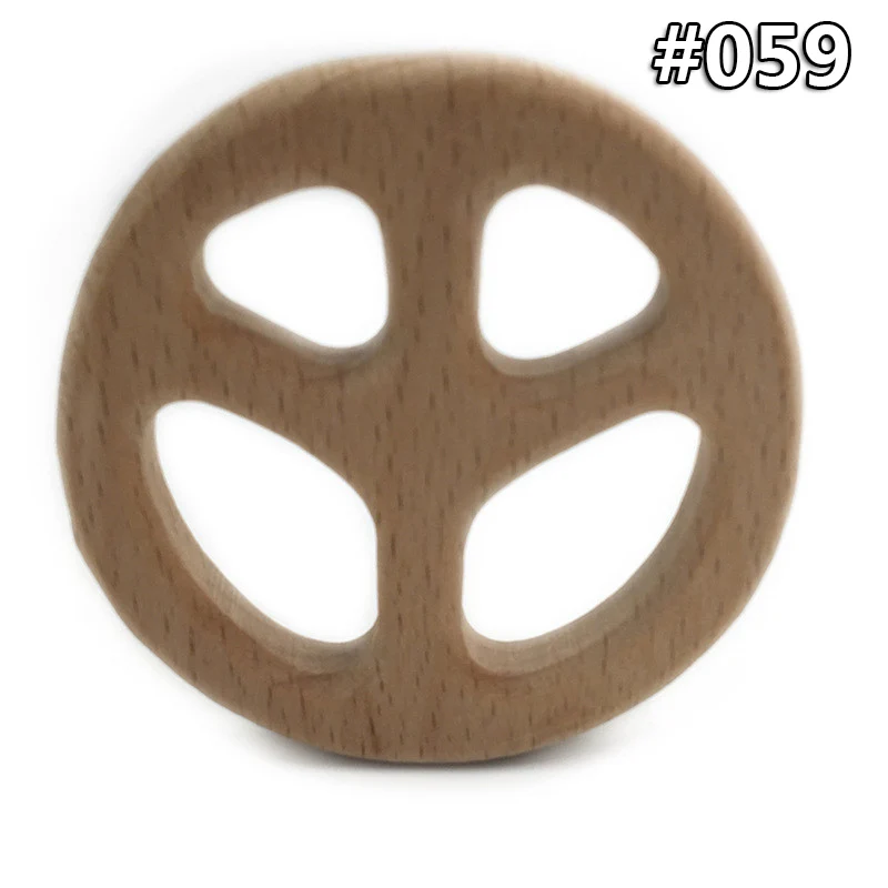 wood teether 059 Мультфильм Дерево Прорезыватель чистый натуральный животные в форме детские зубные кольца для детей бук Прорезыватель девочка DIY кулон игрушки для новорожденных подарок - Цвет: wood teether 059