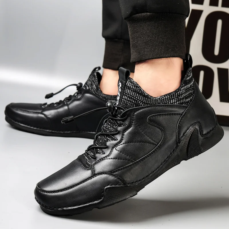 Мужские кожаные ботинки ручной работы коричневые ботильоны повседневные