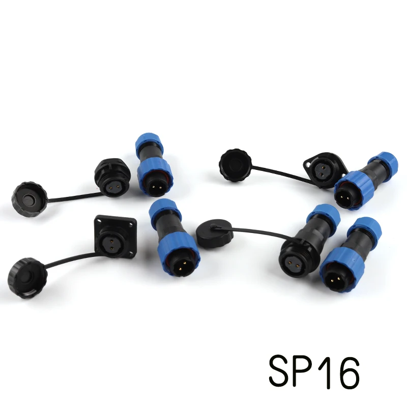 Водонепроницаемый разъем SP16 IP68 кабельный штекер и гнездо Стыковочная