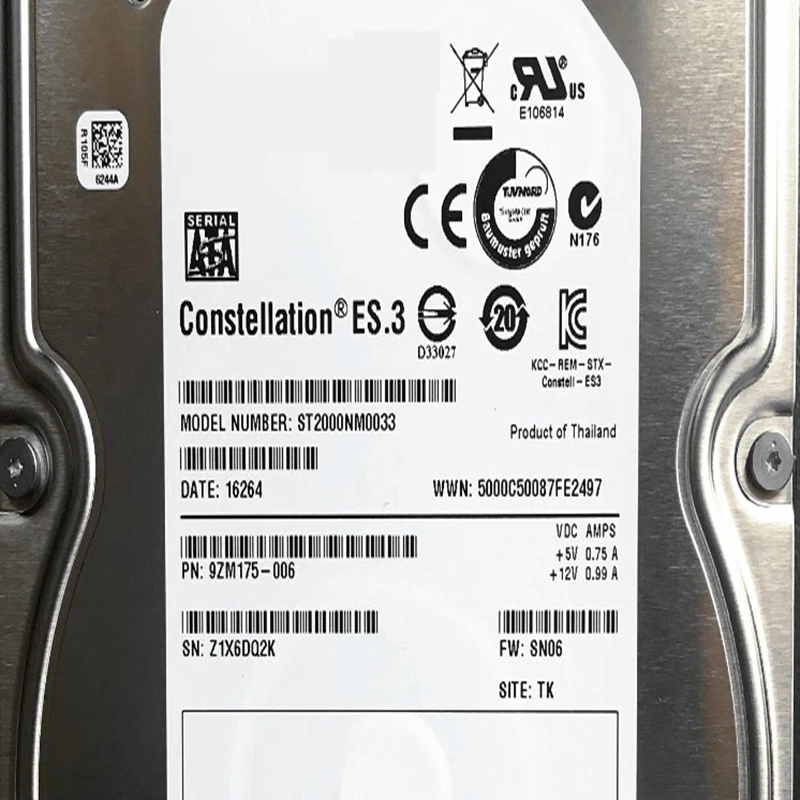 Новый оригинальный HDD для Seagate 2 ТБ 3 5 &quotSATA 6 ГБ/сек. 128 МБ 7200 об/мин внутреннего