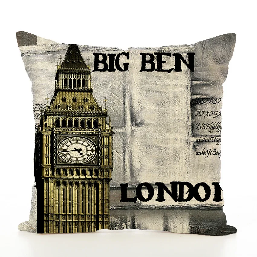 

Eiffel Iron Tower Flax Cushion Embrace Pillow Case Waist By Pillow Case Home Textile Yarn decorative pillows