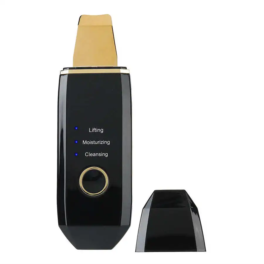 

Ultrasonic Skin Scrubber Blackhead Removal Face Cleaning Skin Rejuvenation Machine Micro Needle Roller (Black) Face Care Tool