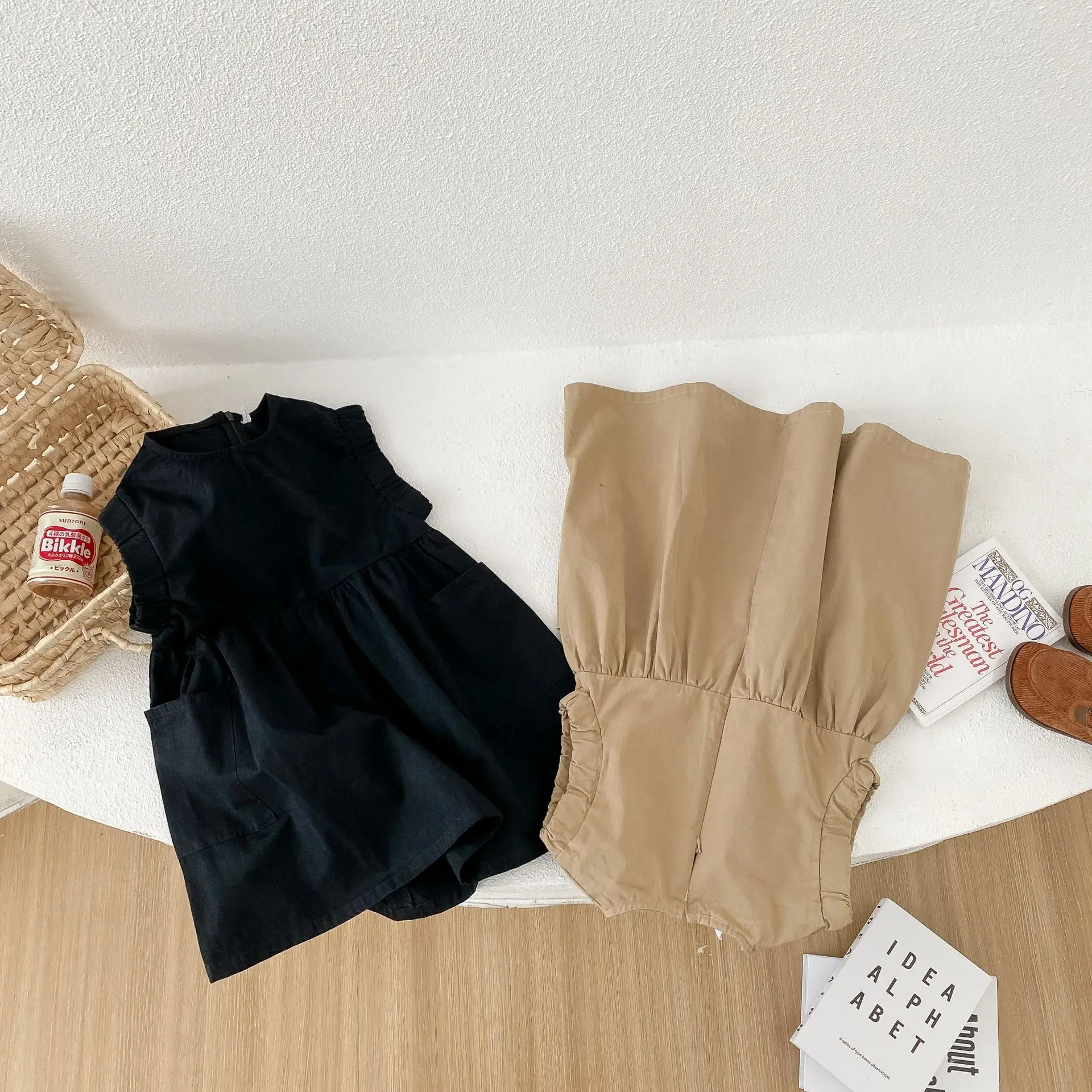 

Детское Хлопковое платье без рукавов, с круглым вырезом