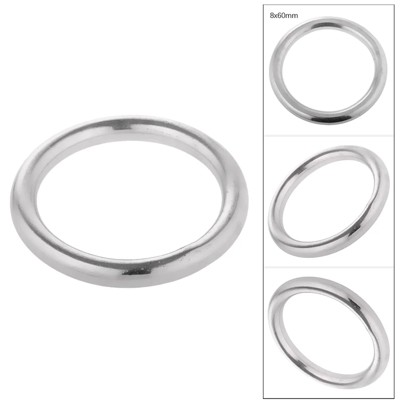 

New Multi Purpose Rust Resistance 304 Stainless Steel Smooth Welded Polished Round O Rings Thickness - Silver